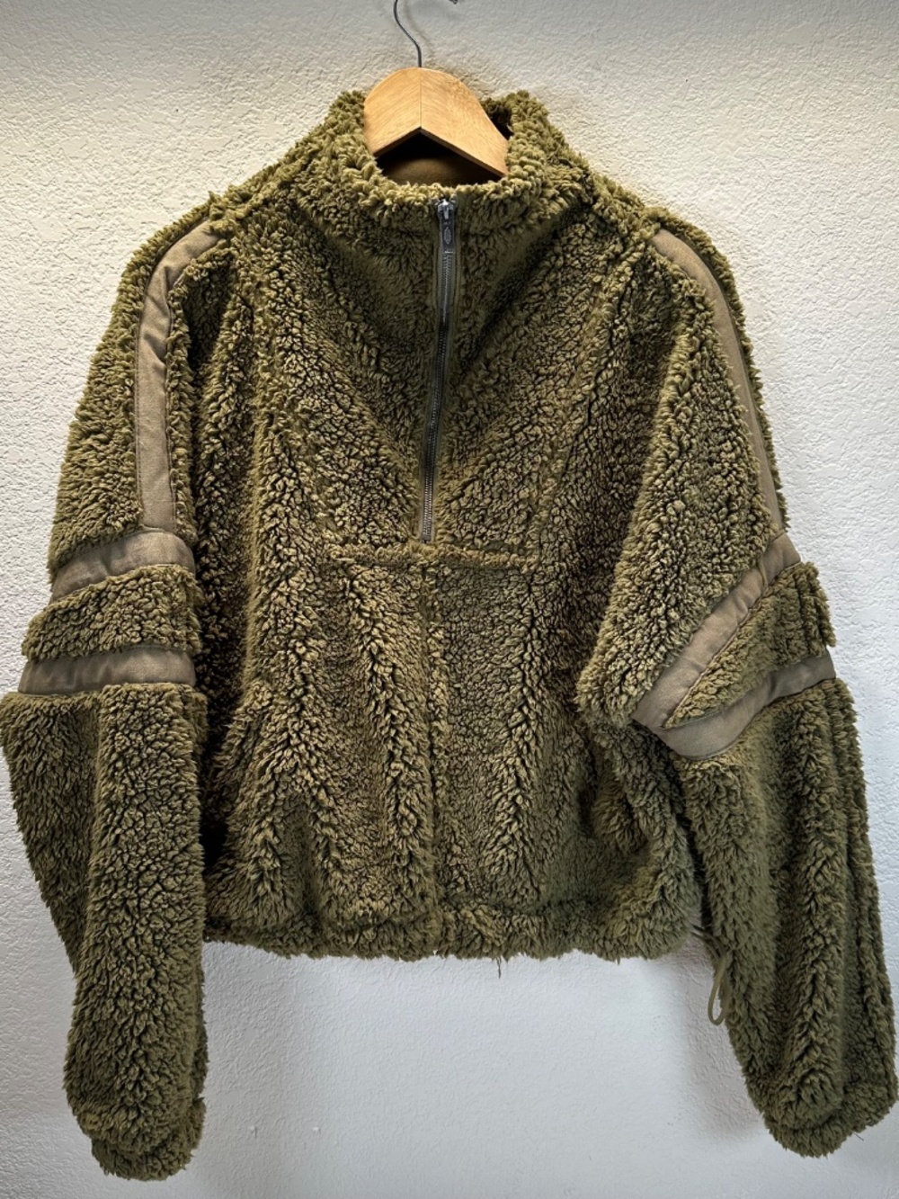 FP Movement Free People Nantucket Fleece Pullover Green Athleisure Gorpcore S